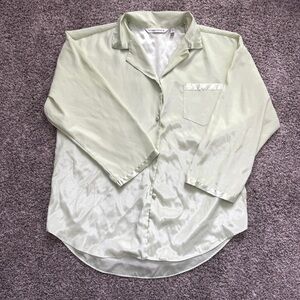Victoria’s Secret lime green satin shirt